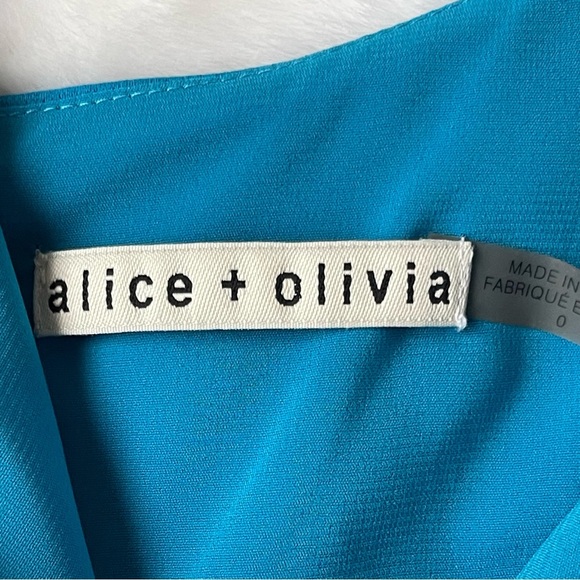 ALICE + OLIVIA  Beth Asymmetrical Dress in Jewel Blue Size - Picture 5 of 12